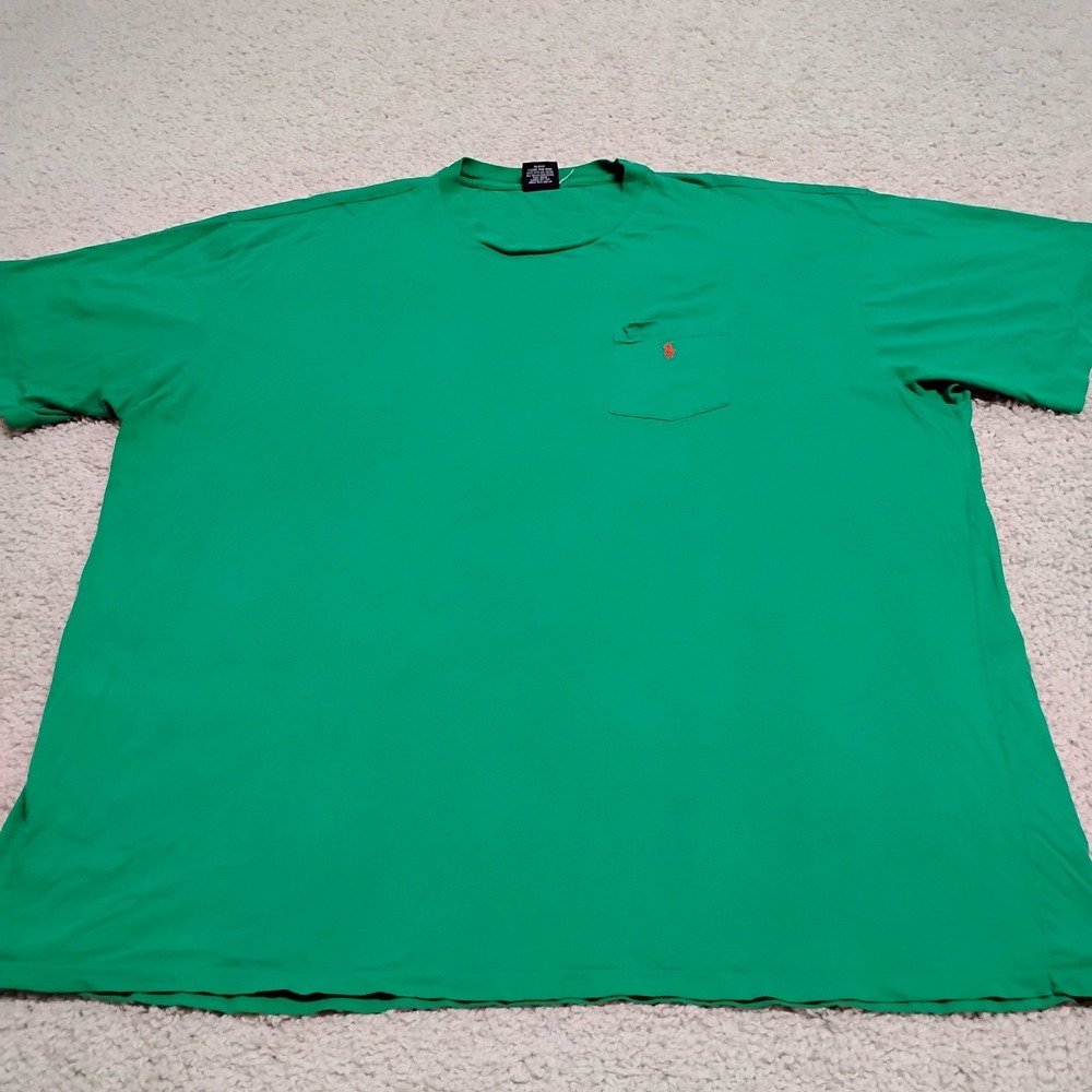 Vintage Polo Ralph Lauren Shirt Mens 3XL Green Pocket Single Stitch Designer 90s